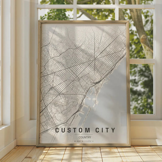 Custom City Map Poster, Personalized Travel Wall Art, Any City Print