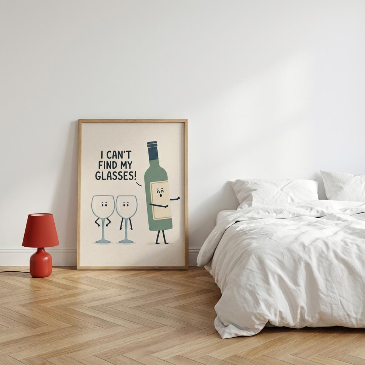 Wine Wall Art, I Can’t Find My Glasses Print, Wine Lover Gift wall art print