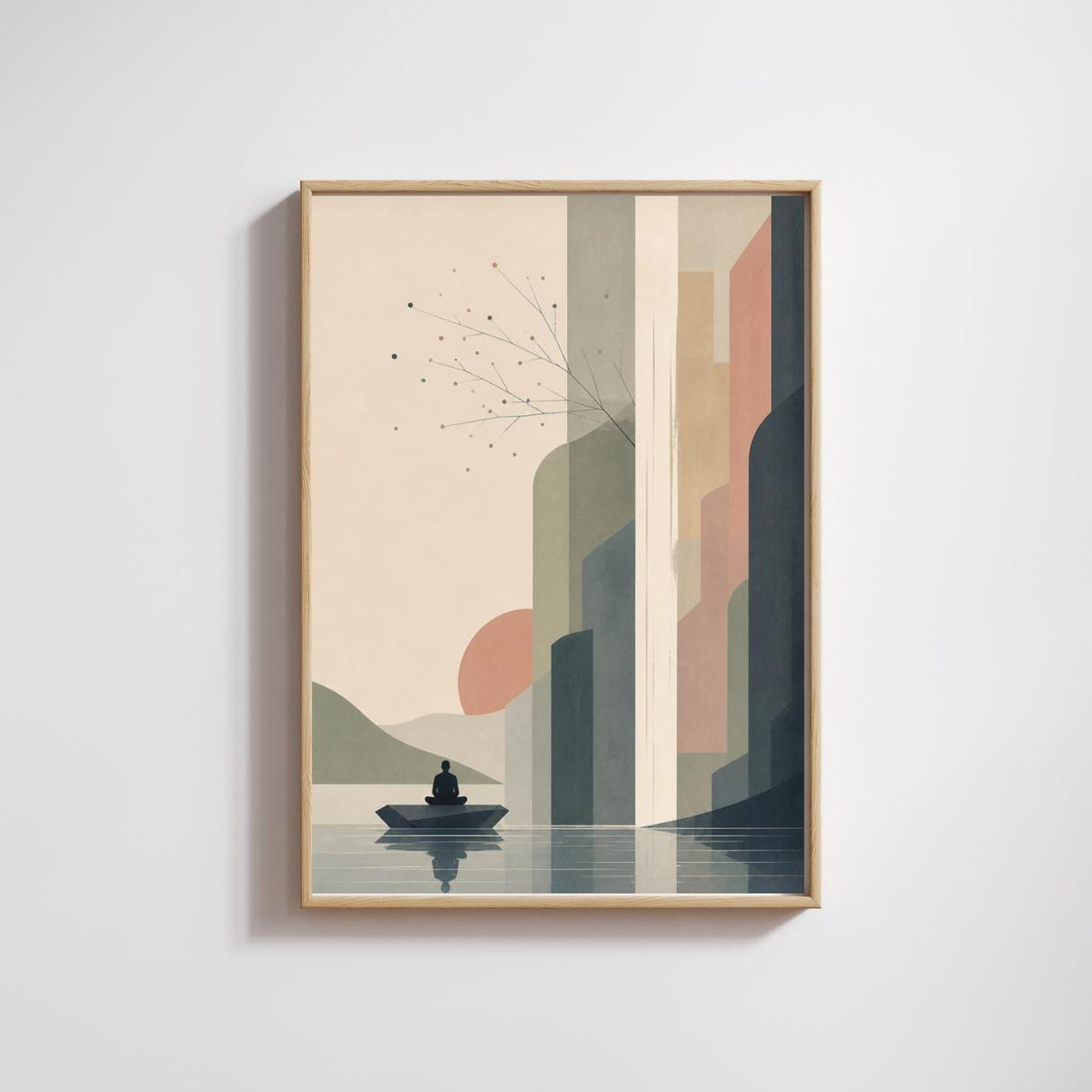Minimalist Japandi Wall Art, Zen Meditation Poster, Modern Abstract Landscape Decor wall art print