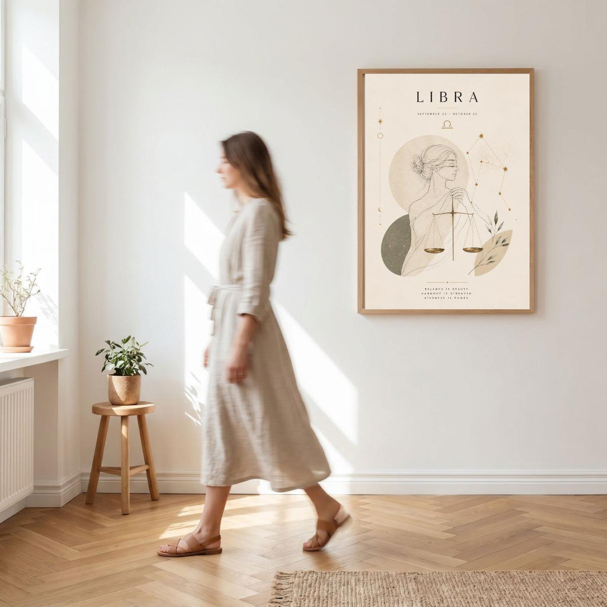 Libra Zodiac Wall Art, Minimalist Astrology Poster, Star Sign Print wall art print