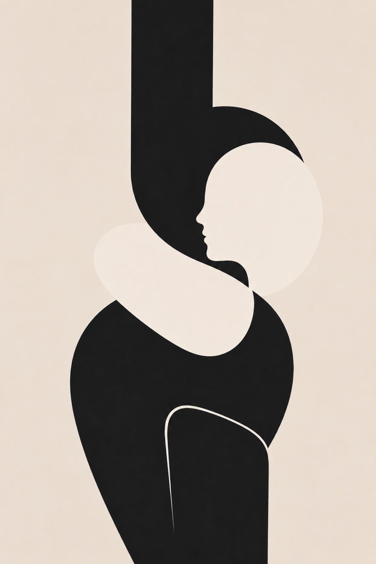 Abstract Geometric Wall Art Print, Modern Minimalist Poster, Neutral Decor wall art print
