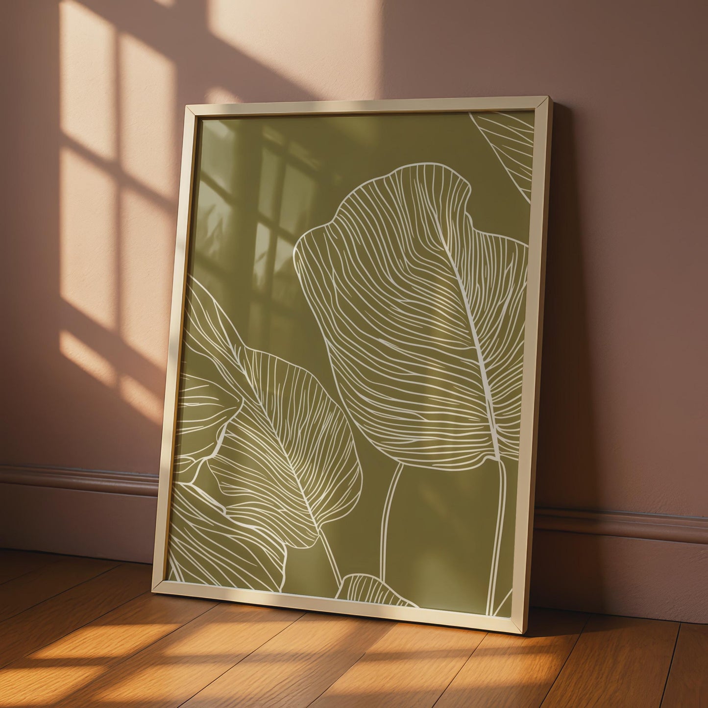 Elegant Botanical Wall Art, Minimalist Nature Print, Green Leaf Poster, Modern Home Decor wall art print