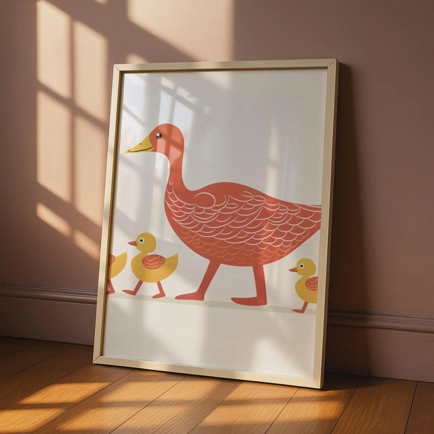 Duck Family Poster, Mother Duck Ducklings Wall Art, Nursery Animal Print, Kids Room Decor wall art print