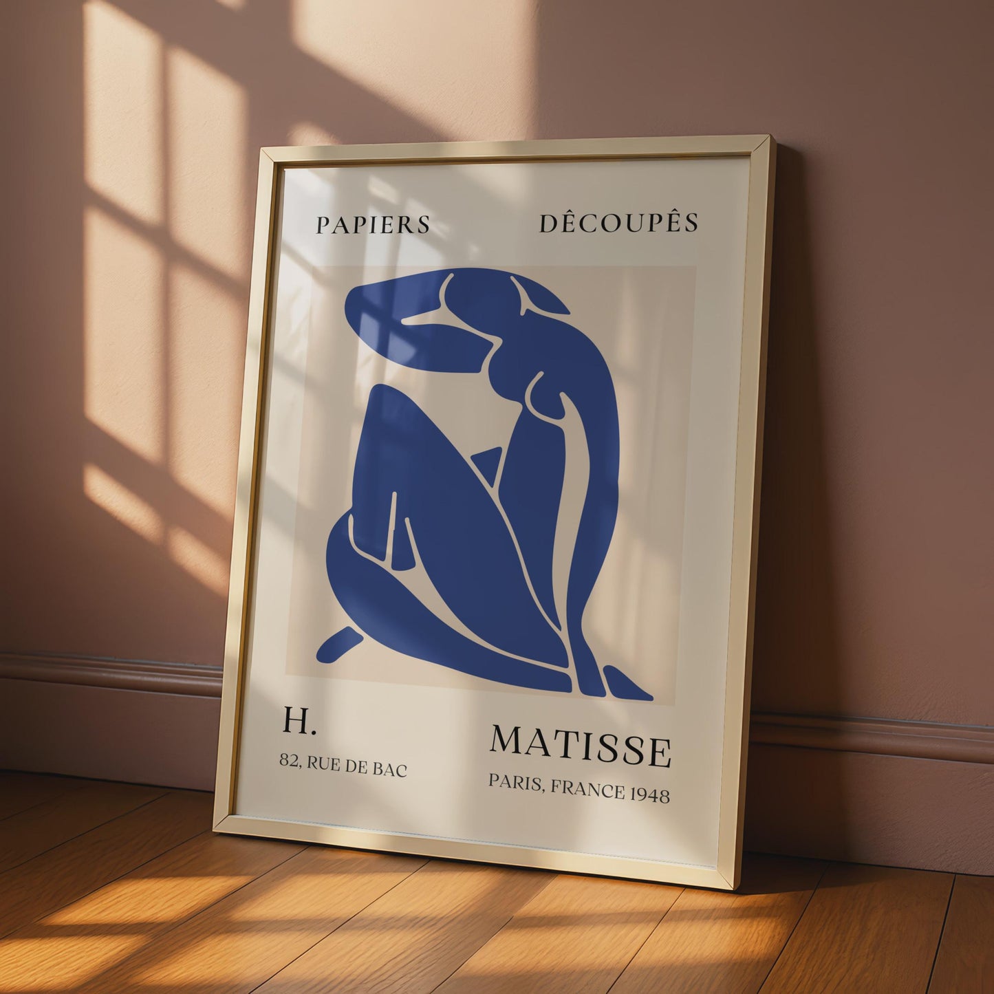 Henri Matisse Art Poster, Blue Abstract Female Figure, Minimalist Wall Decor, Paris 1948 wall art print