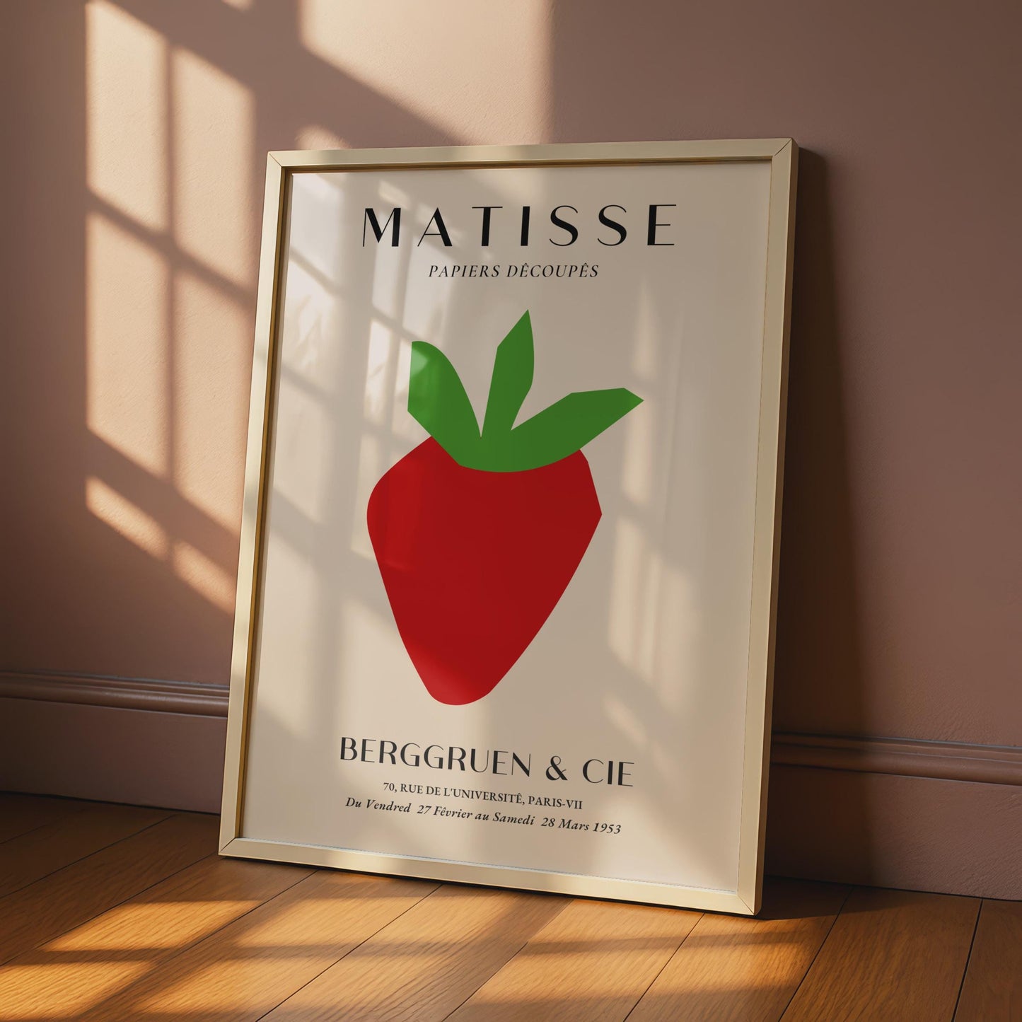 Henri Matisse Papiers Decoupes Poster, Bold Strawberry Art, Minimalist Wall Decor for Home wall art print