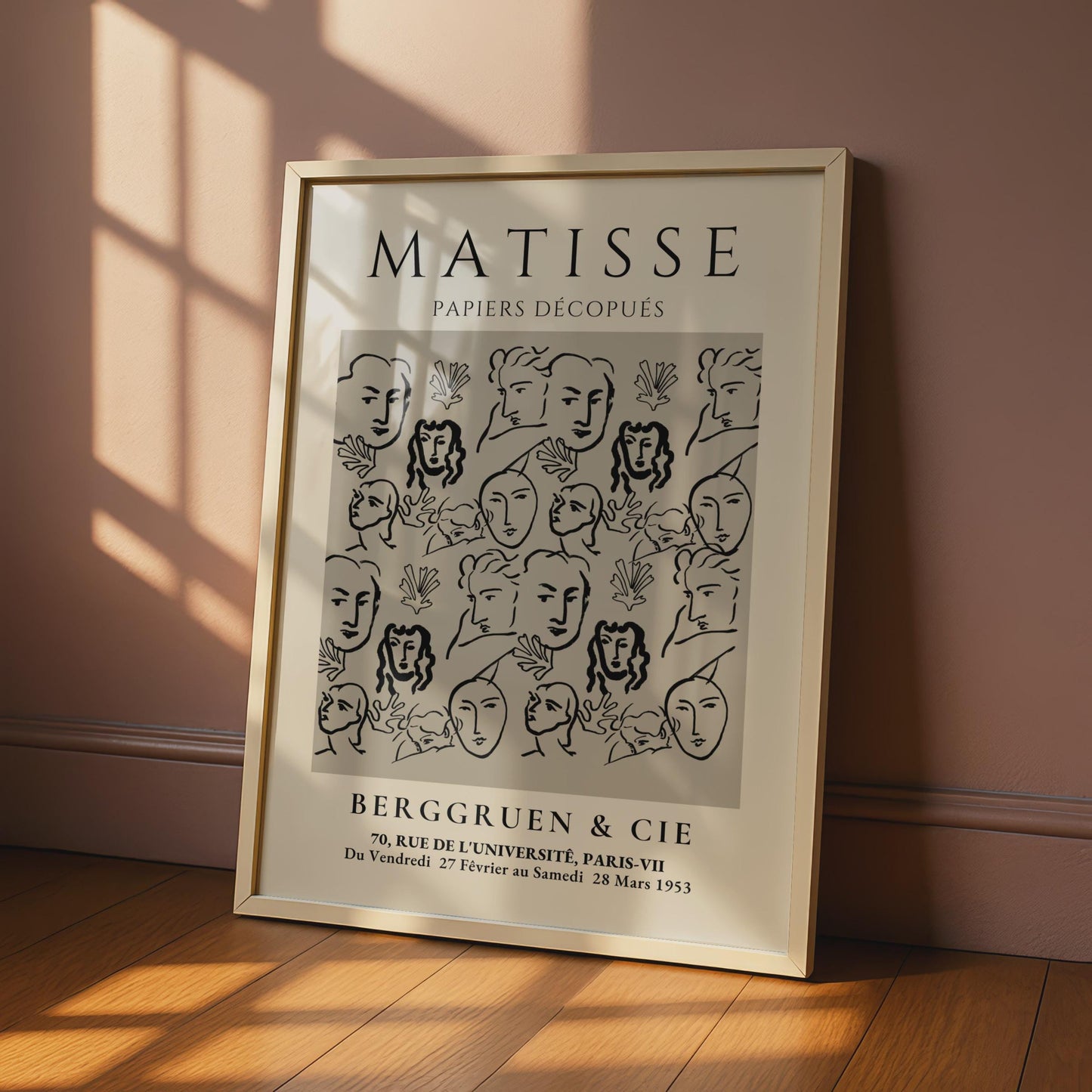 Henri Matisse Papiers Decoupes Art Poster, Faces and Figures, Minimalist Wall Art, 1953 Exhibition wall art print
