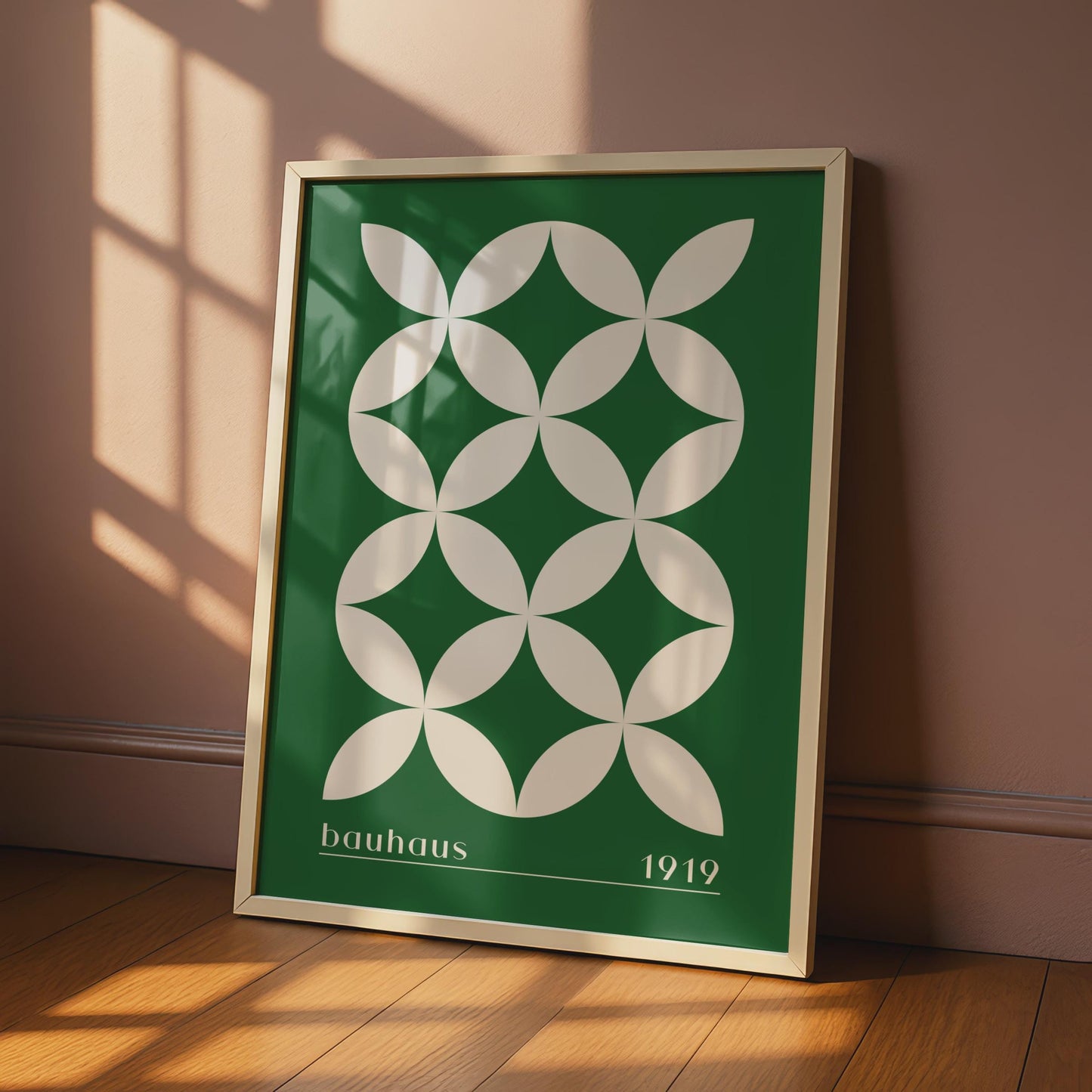 Bauhaus Geometric Print, Minimalist Green Wall Art (1919 Design) wall art print