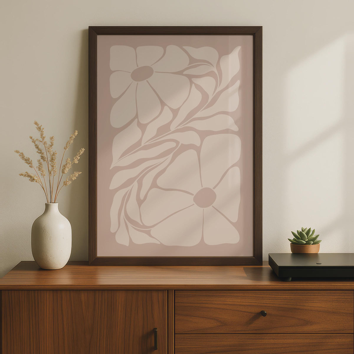 Botanical Abstract Floral Print, Minimalist Pastel Wall Decor Poster wall art print