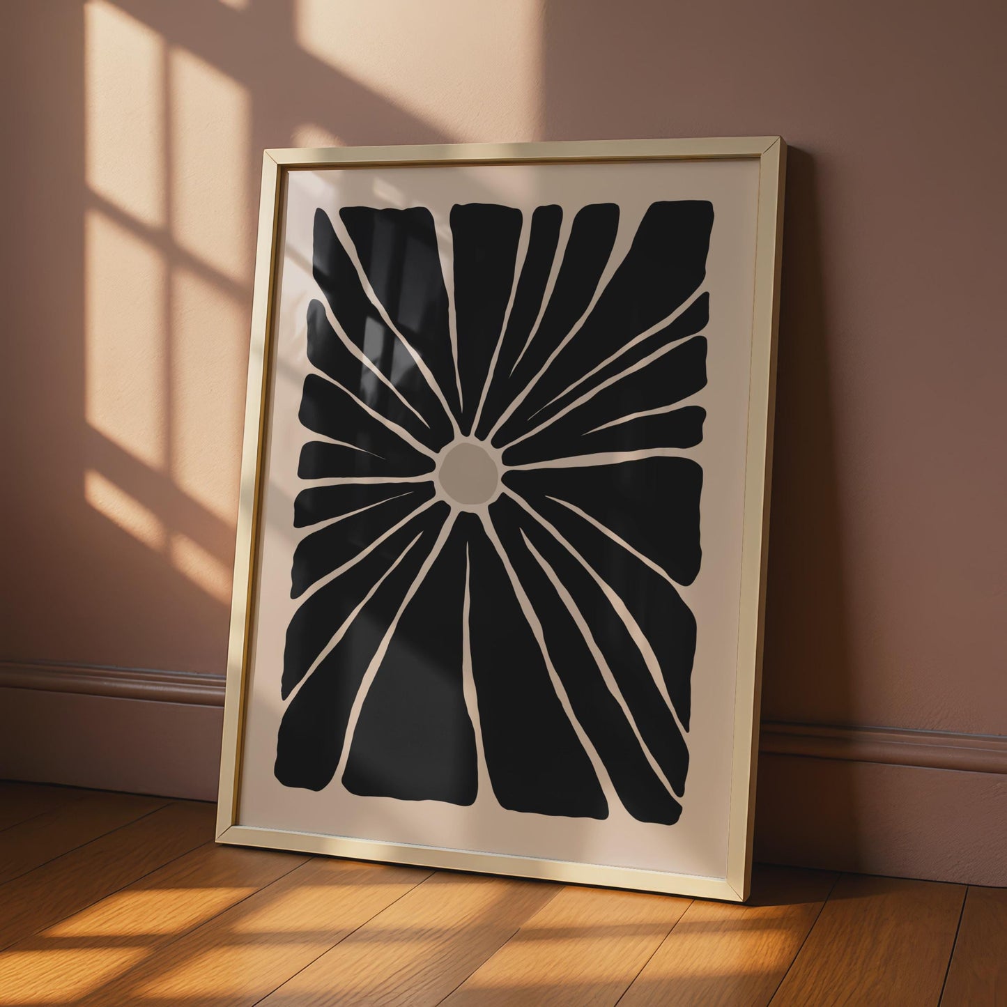 Black Botanical Flower Art Print, Minimalist Floral Poster for Modern Home Decor, Nature-Inspired wall art print