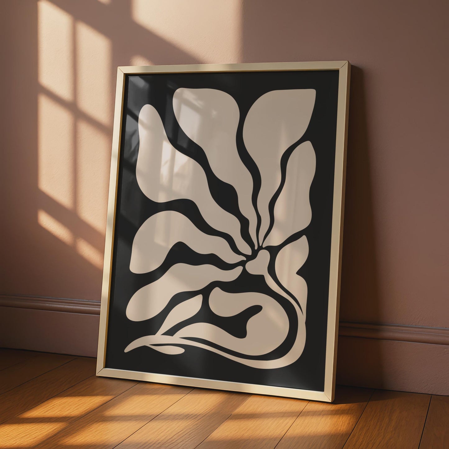 Abstract Floral Wall Art, Dark Botanical Print, Minimalist Organic Decor wall art print
