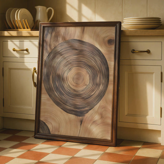 Tree Ring Art Print, Wood Grain Nature Poster, Boho Rustic Wall Decor wall art print