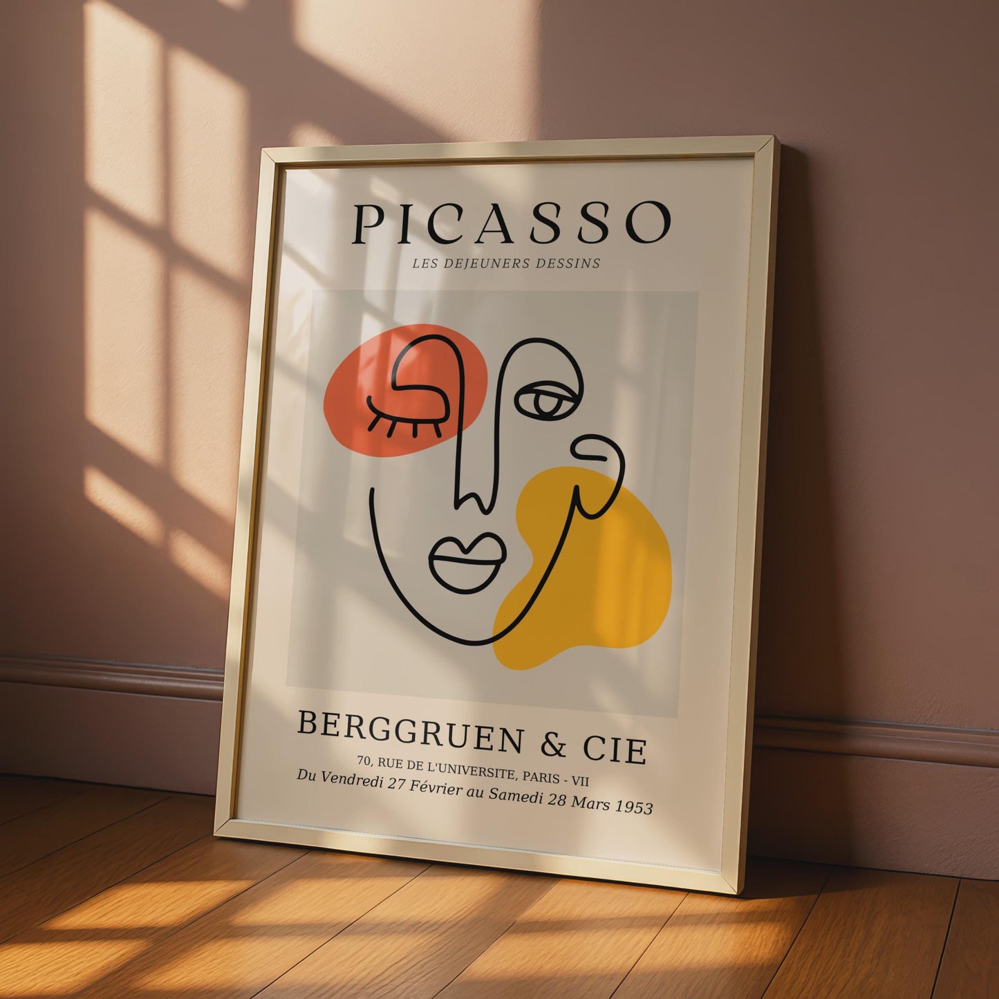 Picasso Inspired Line Art Poster, Minimalist Abstract Face Wall Decor wall art print