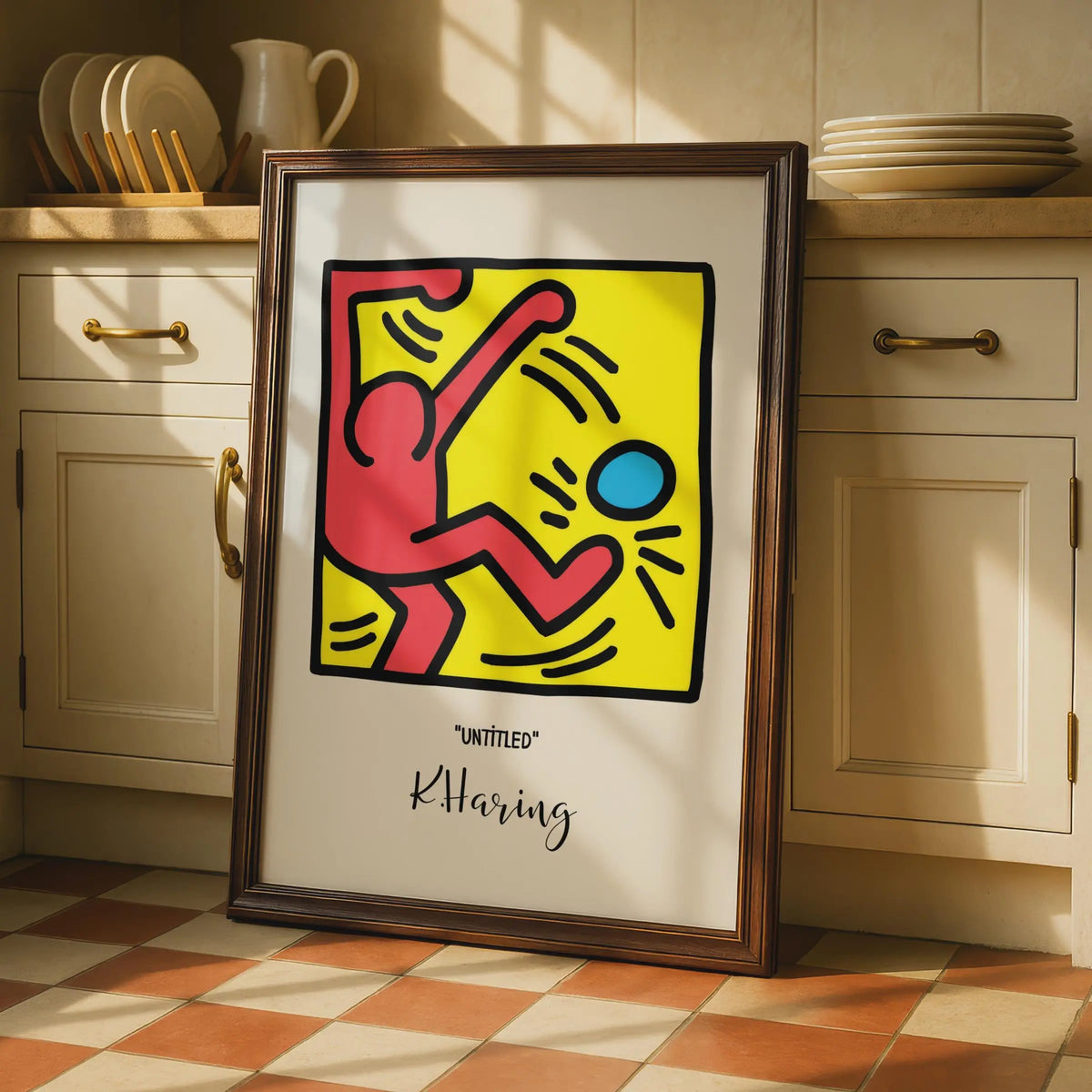 Bold Red Figure Poster, Playful Pop Art Print, Colourful Modern Wall Decor wall art print