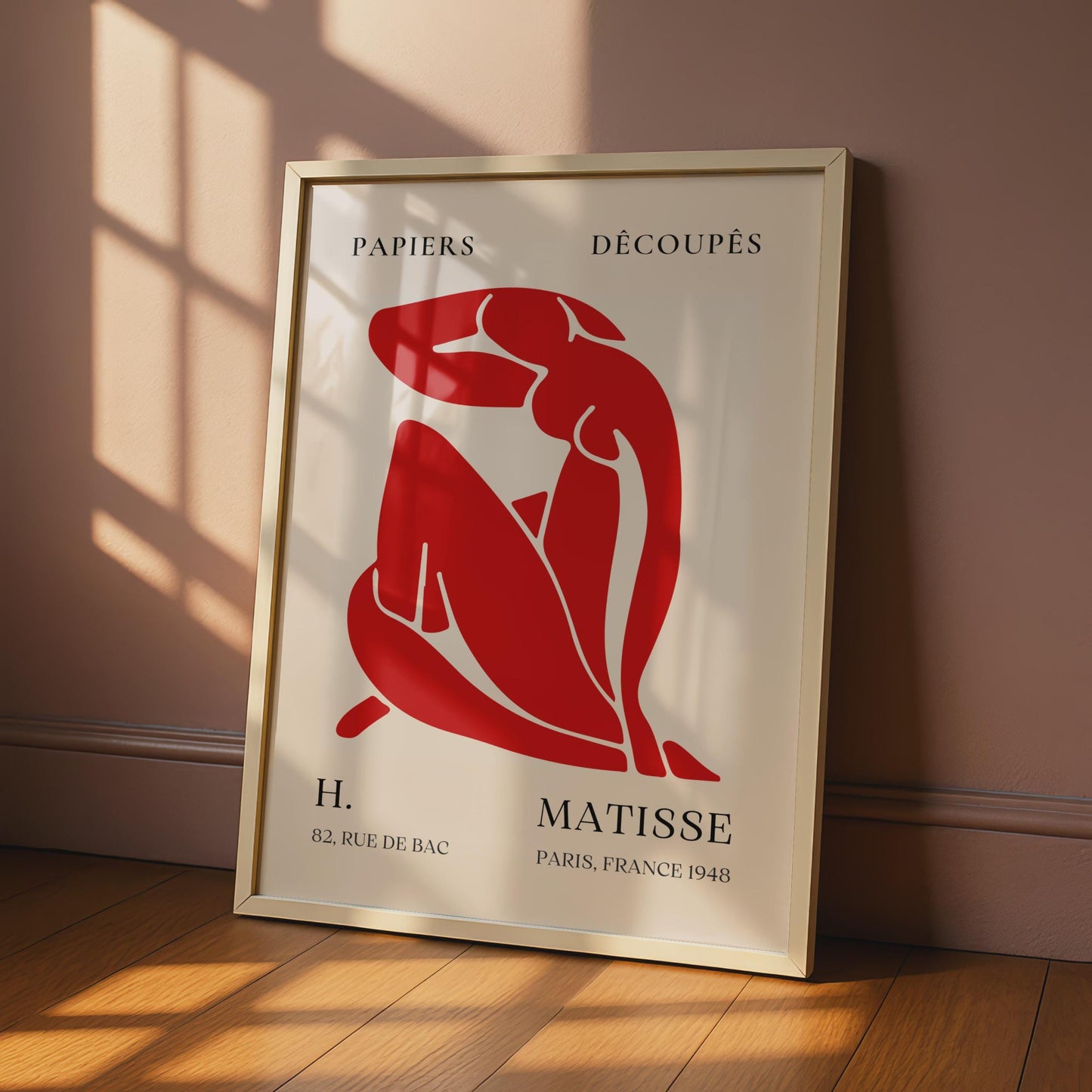 Henri Matisse Cut-Out Style Art Print, Red Figure French Minimalist Poster wall art print