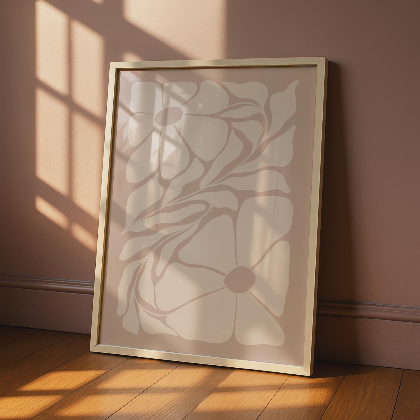 Botanical Abstract Floral Print, Minimalist Pastel Wall Decor Poster wall art print