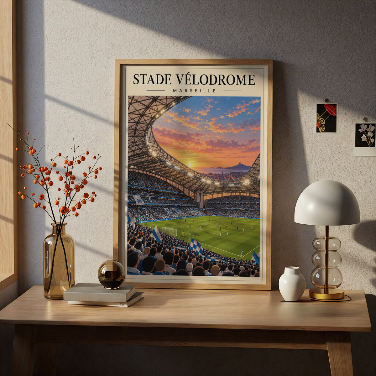 Stade Velodrome Marseille Stadium Poster — framed room mockup 5