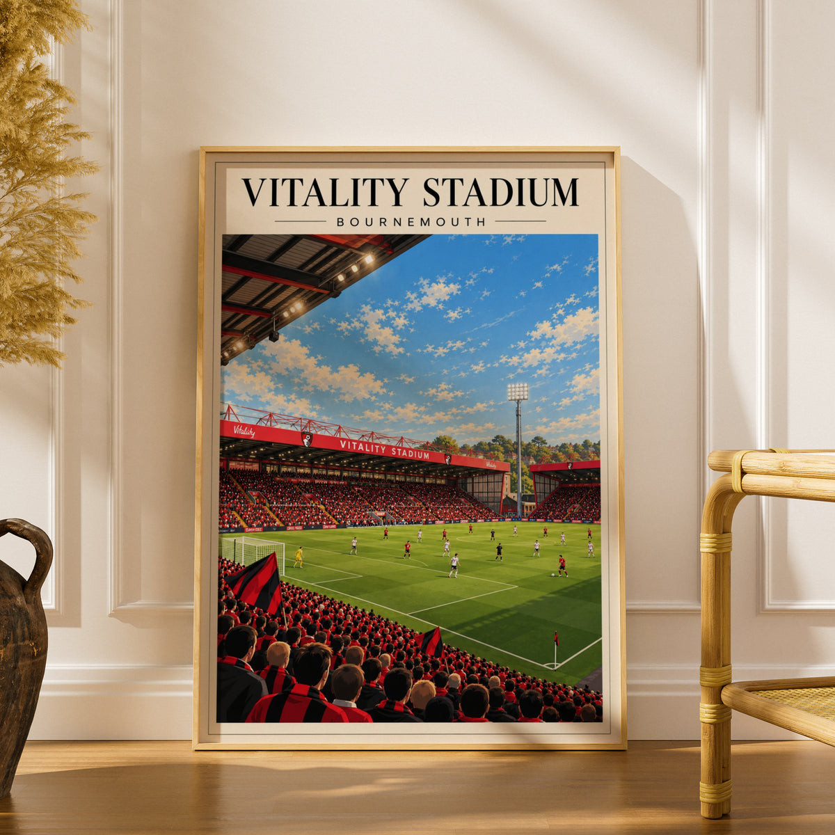 Vintage Vitality Stadium Bournemouth Print — framed room mockup 1