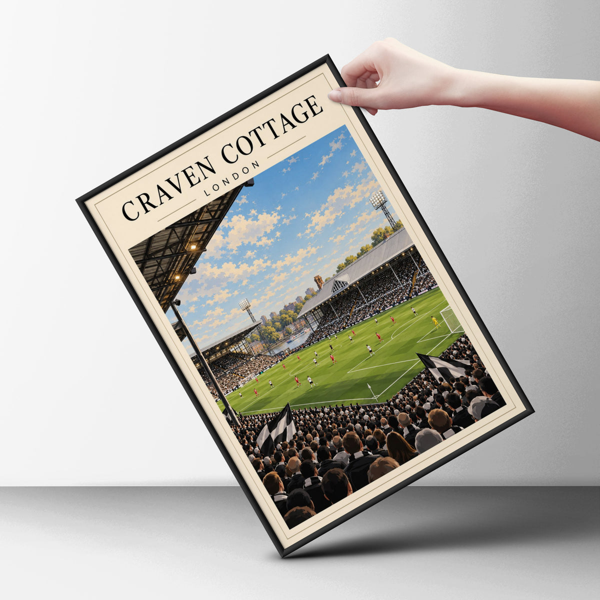 Craven Cottage London Football Poster — framed room mockup 6