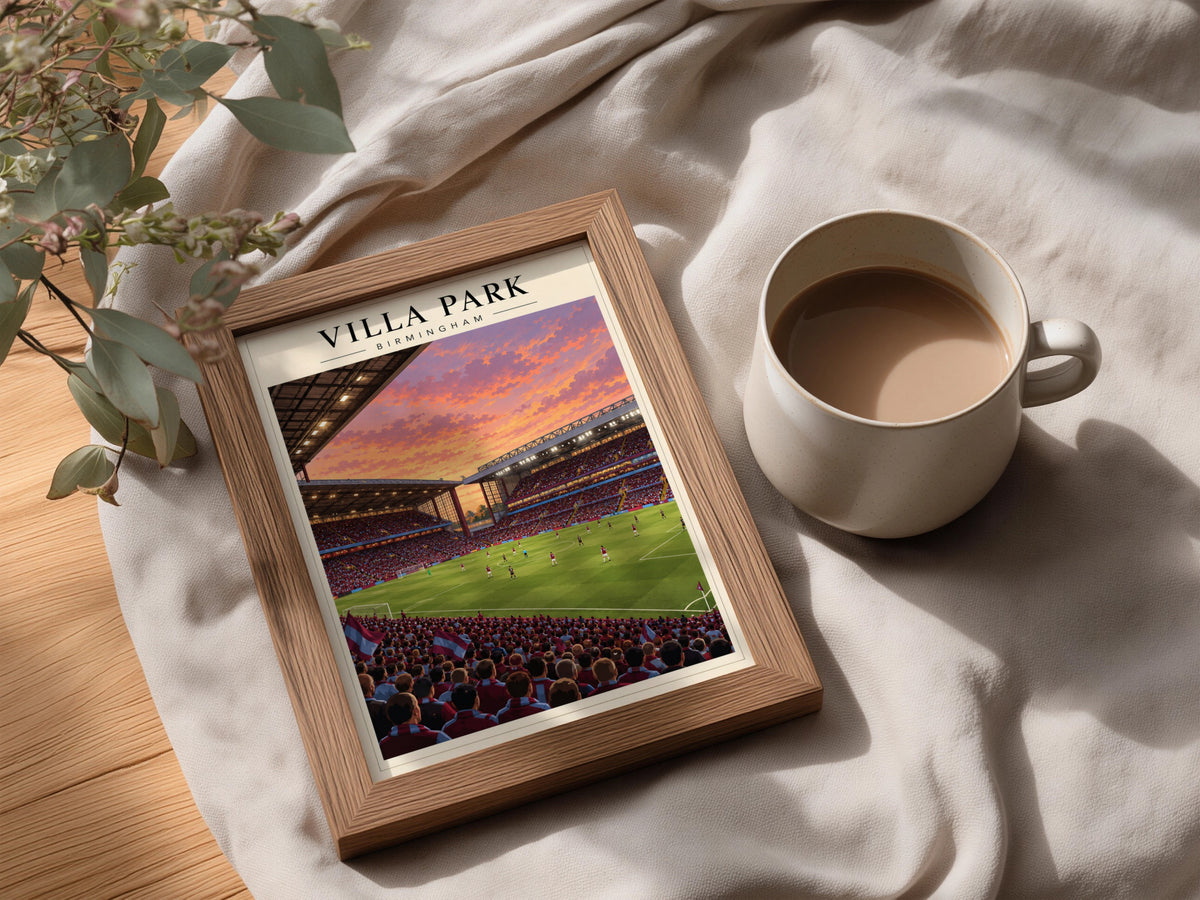 Villa Park Birmingham Stadium Poster — framed room mockup 3