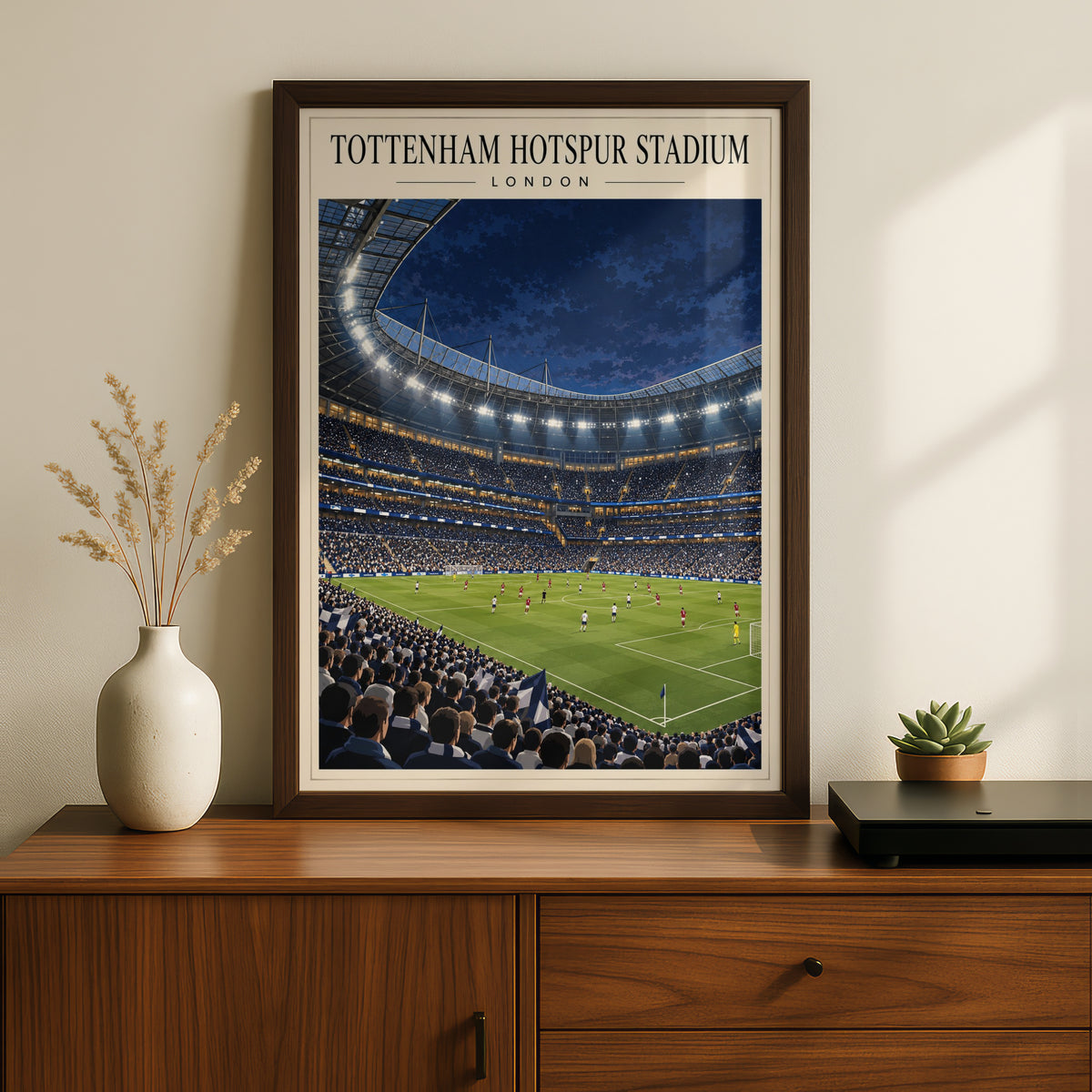 Tottenham Hotspur Stadium London Poster — framed room mockup 2