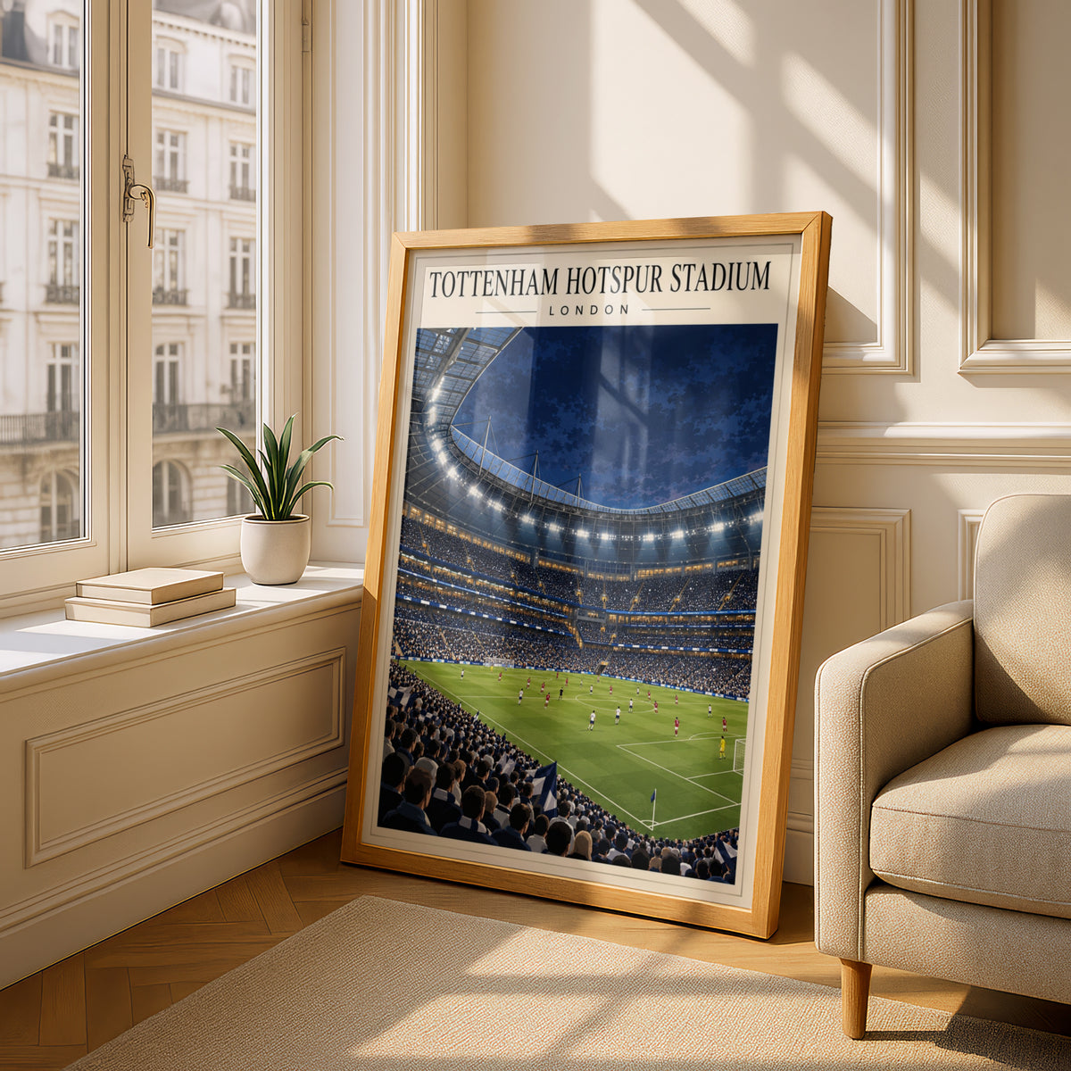 Tottenham Hotspur Stadium London Poster — framed room mockup 4