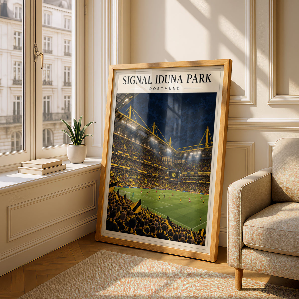 Signal Iduna Park Dortmund Stadium Print — framed room mockup 4