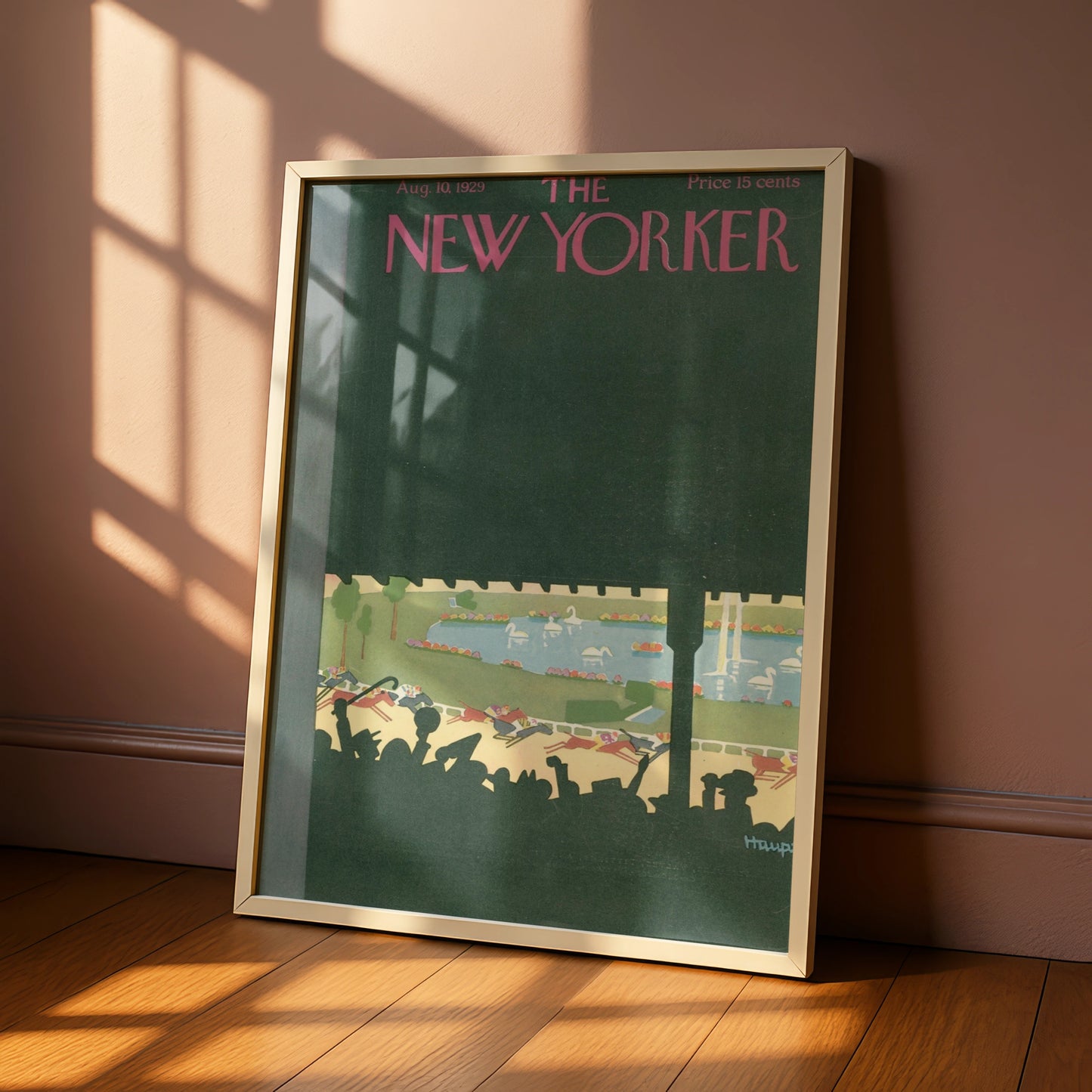 New Yorker 1929 Horse Racing Cover Poster, Vintage Art Deco Wall Art Print