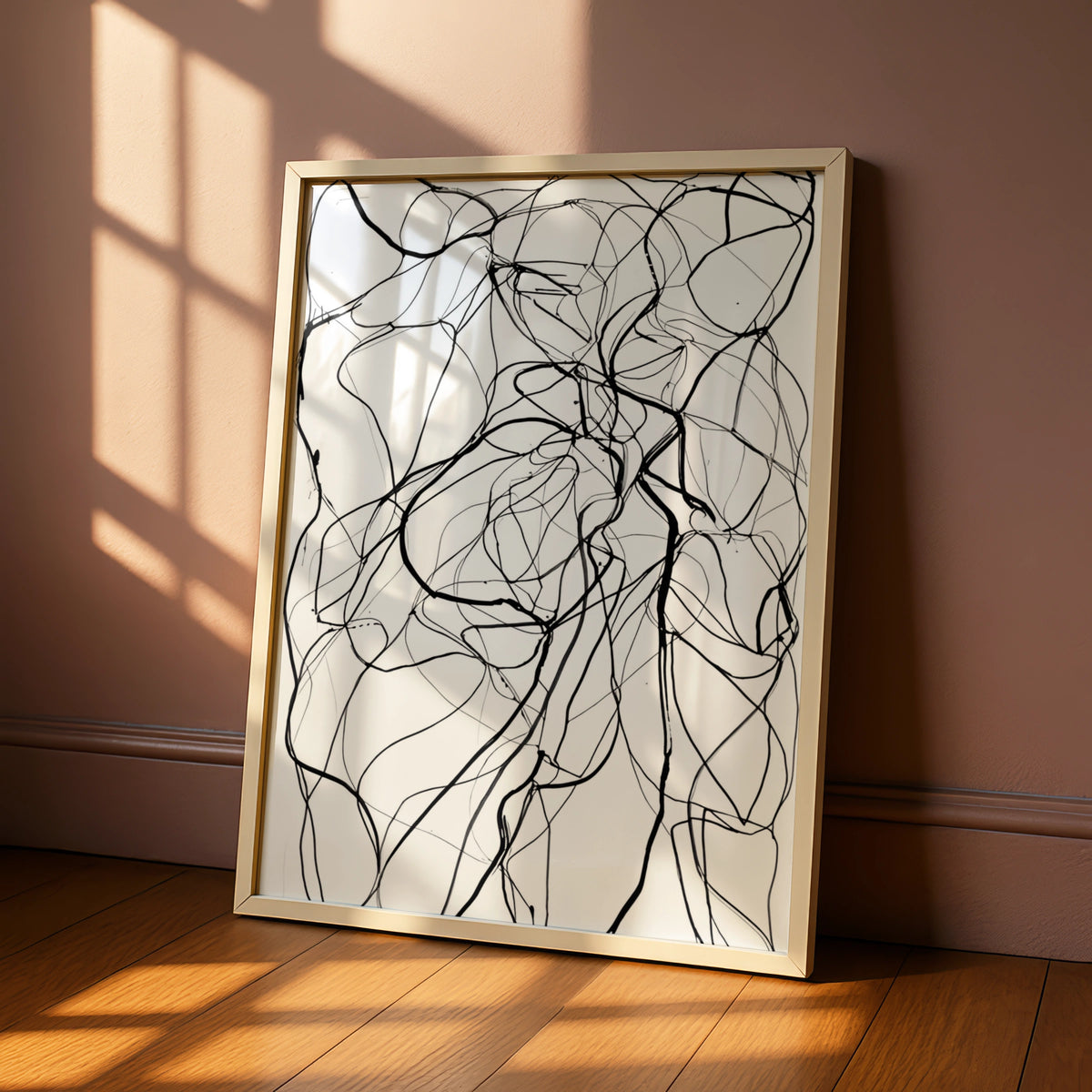 Abstract Line Art Print, Monochrome Wall Art, Black and White Modern Poster, Gallery Wall