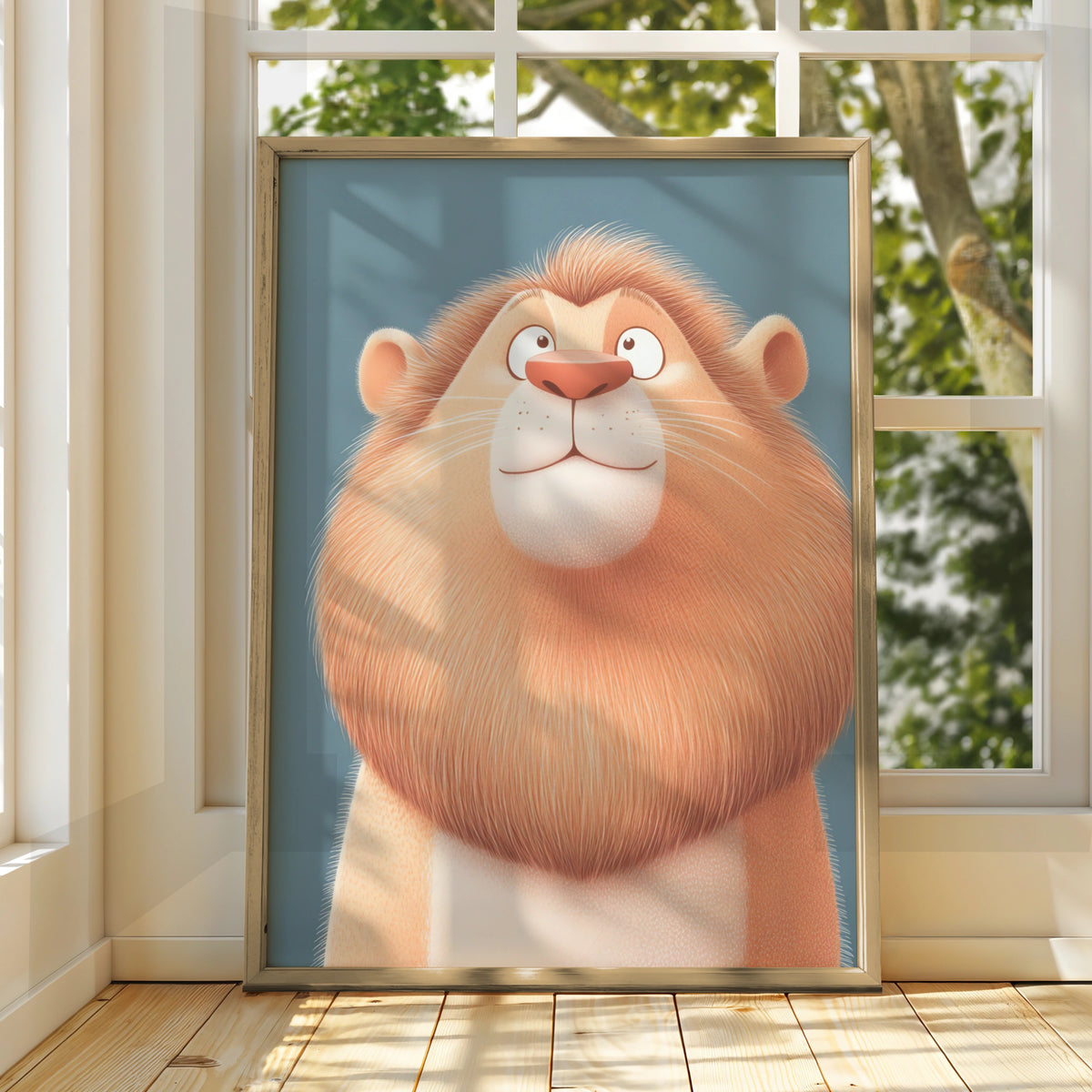Cute Lion Nursery Wall Art, Baby Boy Room Poster, Kids Animal Print, Children's Decor