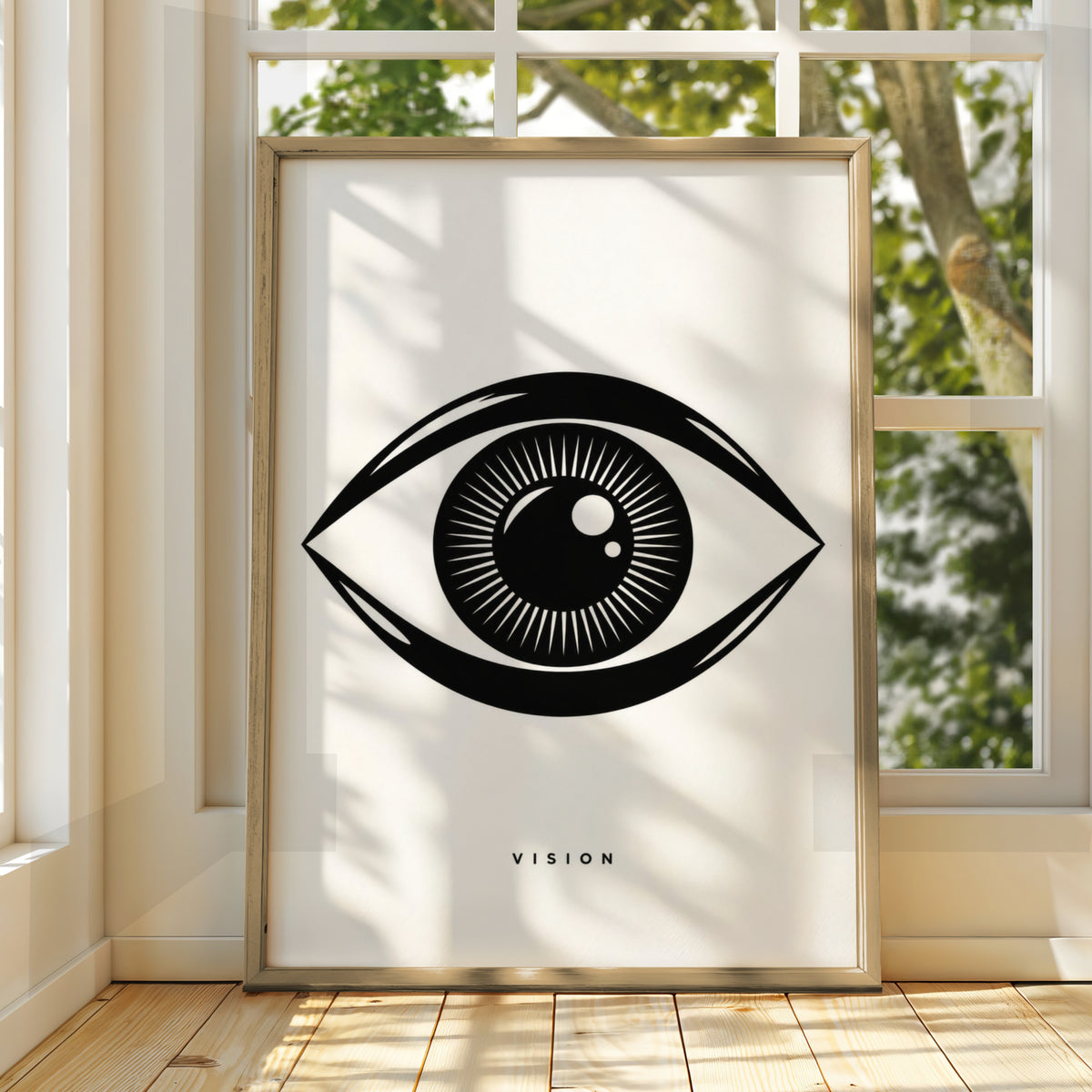Vision Eye Print, Monochrome Wall Art, Minimalist Black and White Poster, Gallery Wall Decor