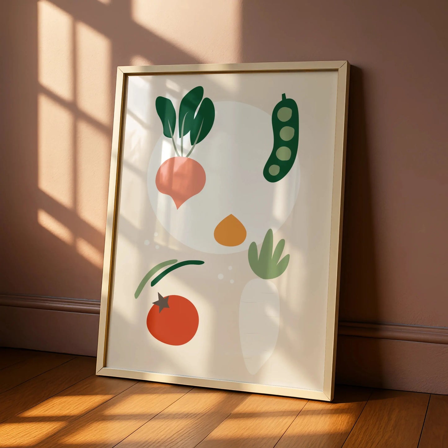 Vegetable Kitchen Wall Art, Minimalist Food Poster, Colourful Veggie Print for Kitchen Decor