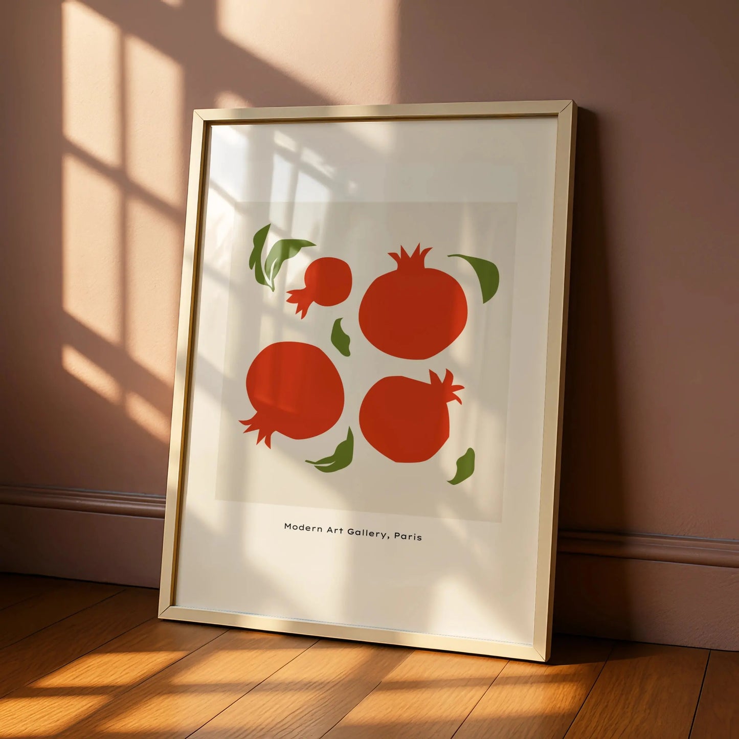 Pomegranate Kitchen Art Print, Red Fruit Poster, Minimalist Kitchen Wall Art, Modern Gallery Style