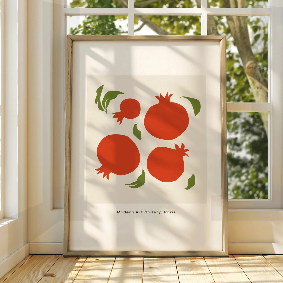 Pomegranate Kitchen Art Print, Red Fruit Poster, Minimalist Kitchen Wall Art, Modern Gallery Style