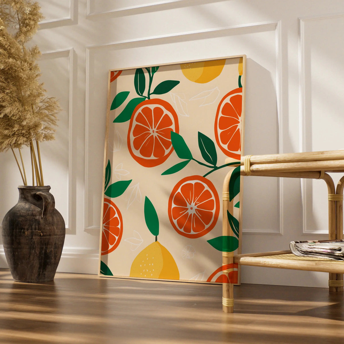 Citrus Kitchen Wall Art, Orange Lemon Print, Fruit Poster, Colourful Kitchen Decor