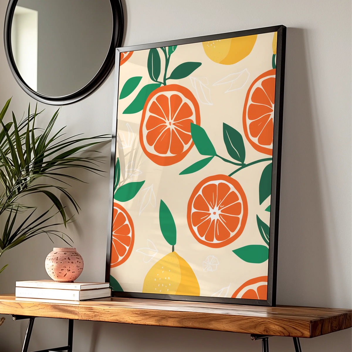 Citrus Kitchen Wall Art, Orange Lemon Print, Fruit Poster, Colourful Kitchen Decor — Digital Download