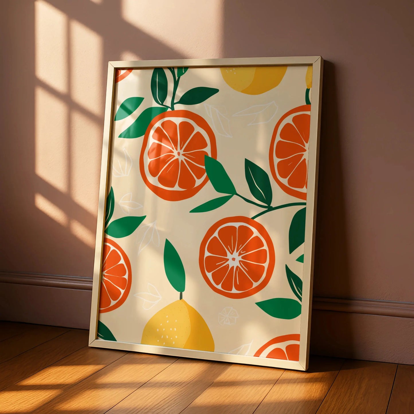 Citrus Kitchen Wall Art, Orange Lemon Print, Fruit Poster, Colourful Kitchen Decor