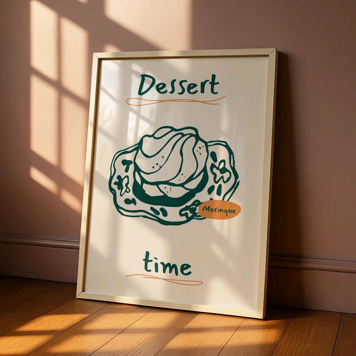 Meringue Kitchen Art Print, Dessert Time Poster, Baking Wall Art, Food Illustration Print