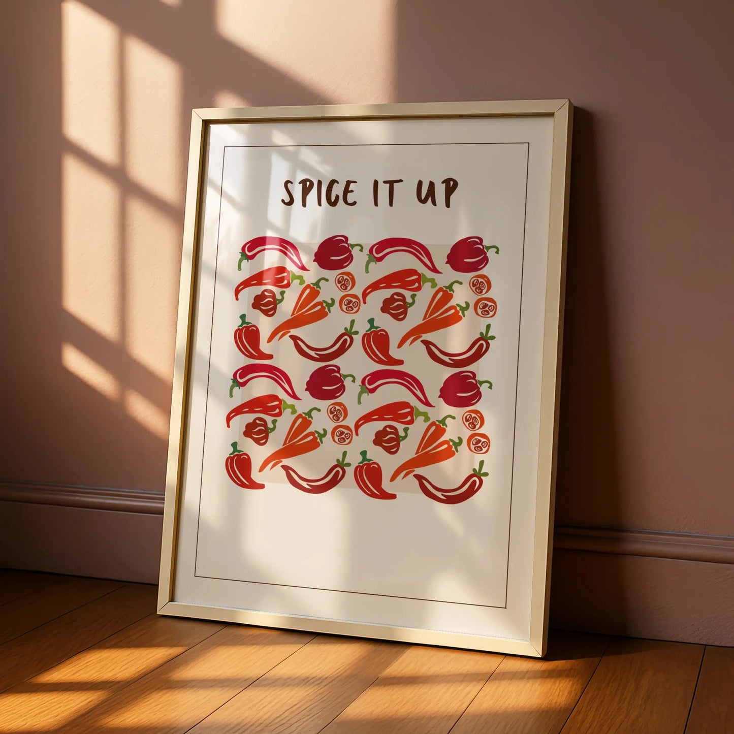 Spice It Up Chilli Pepper Kitchen Print, Red Pepper Wall Art, Food Poster