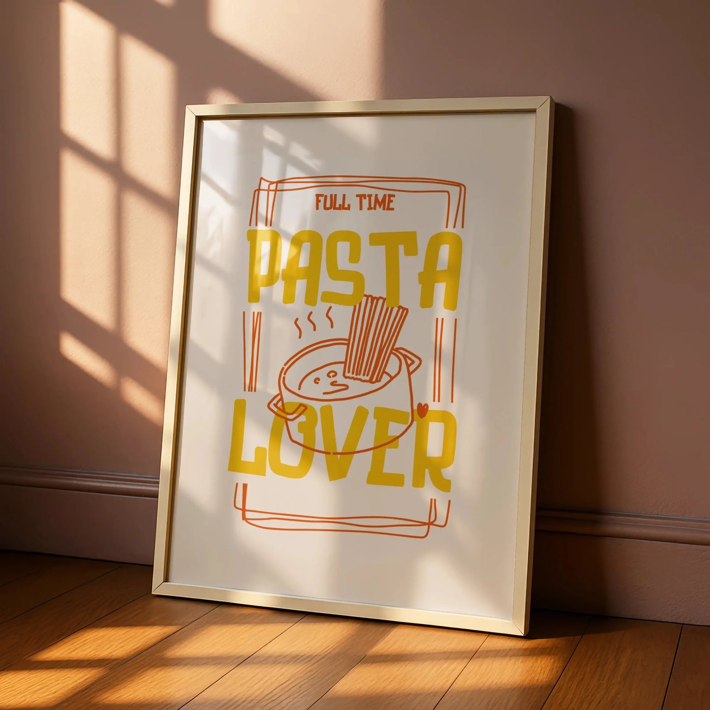 Pasta Lover Kitchen Wall Art, Funny Food Print, Italian Cuisine Poster, Chef Gift