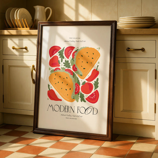 Taco Kitchen Wall Art, Modern Food Poster, Mexican Food Print, Restaurant Decor