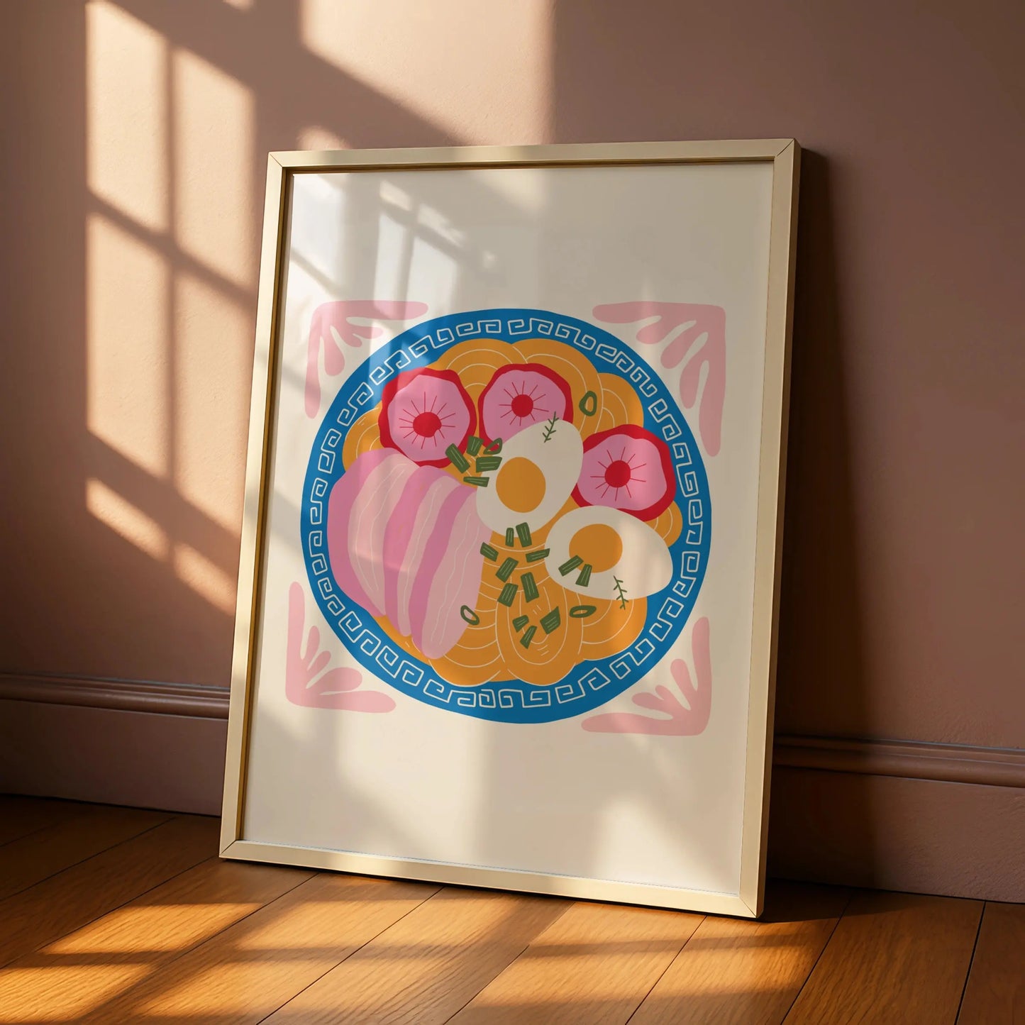 Ramen Bowl Kitchen Art Print, Japanese Noodle Poster, Colourful Food Wall Art