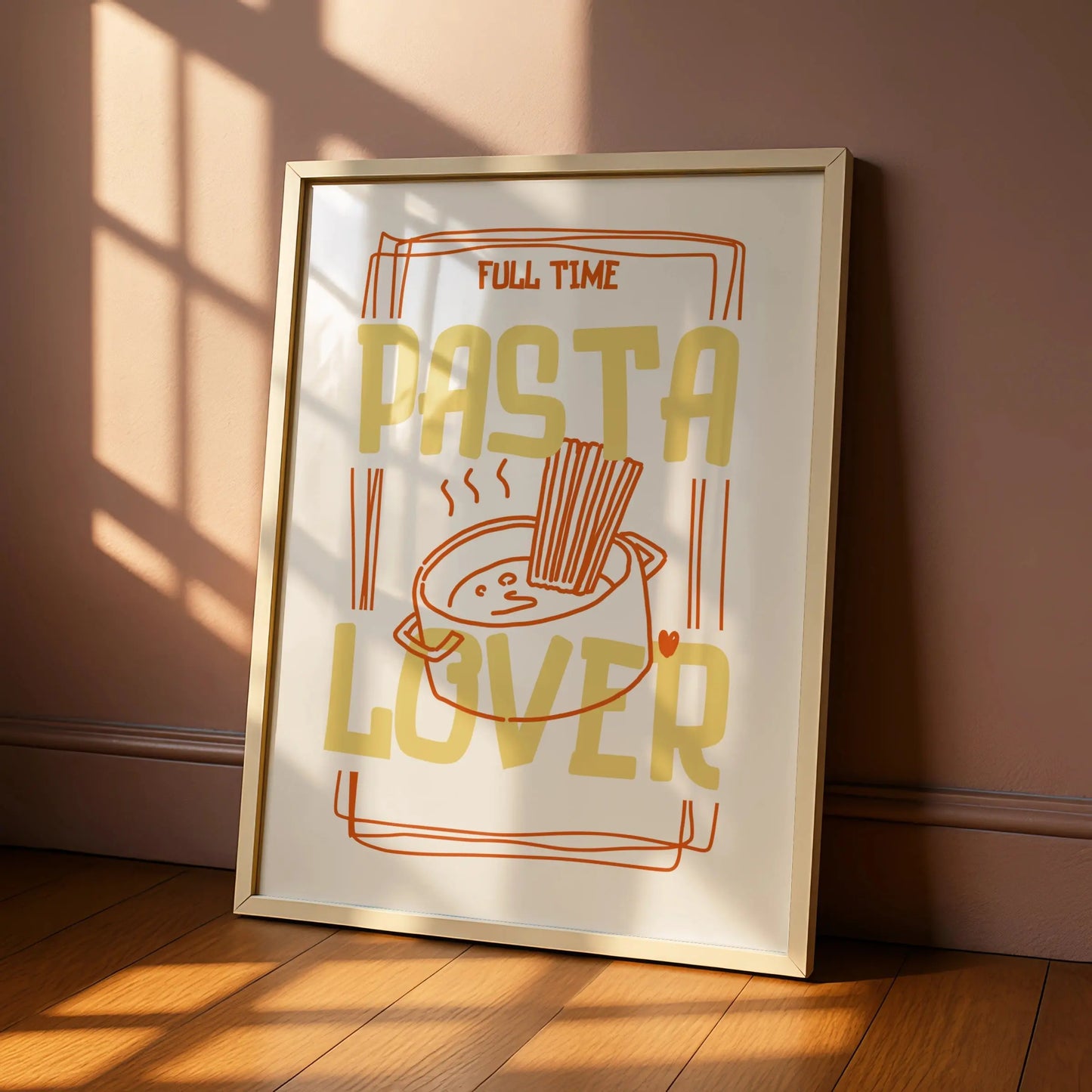 Pasta Lover Kitchen Wall Art Print, Funny Food Poster, Italian Kitchen Decor Gift