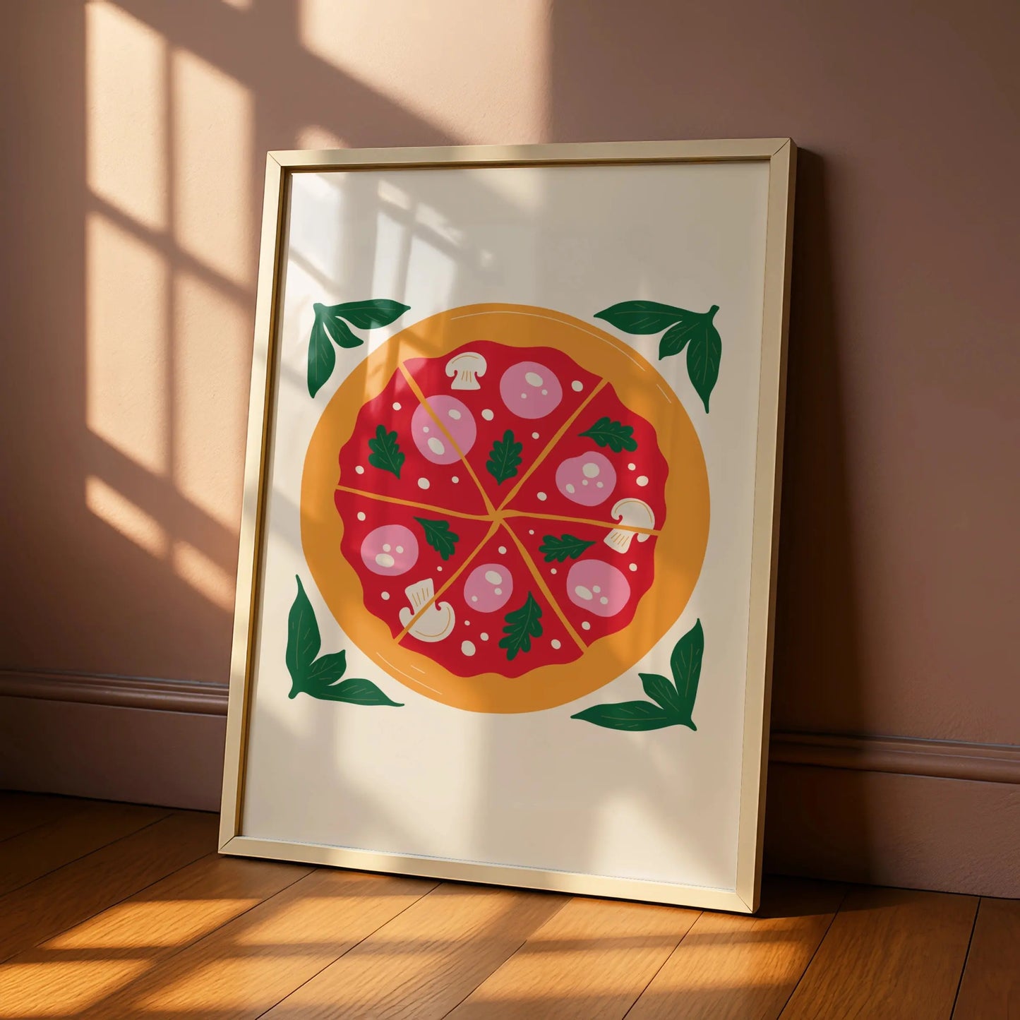 Pizza Kitchen Wall Art, Italian Food Poster, Colourful Kitchen Print, Pizza Lover Gift