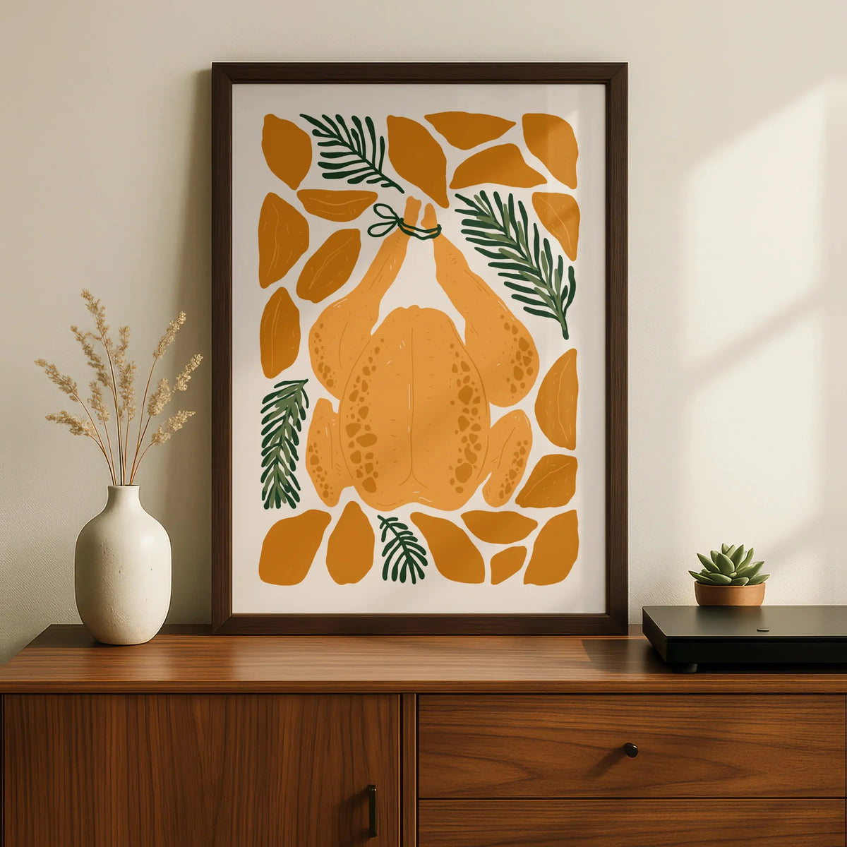 Roast Chicken Kitchen Print, Food Wall Art, Thanksgiving Poster, Cooking Lover Gift