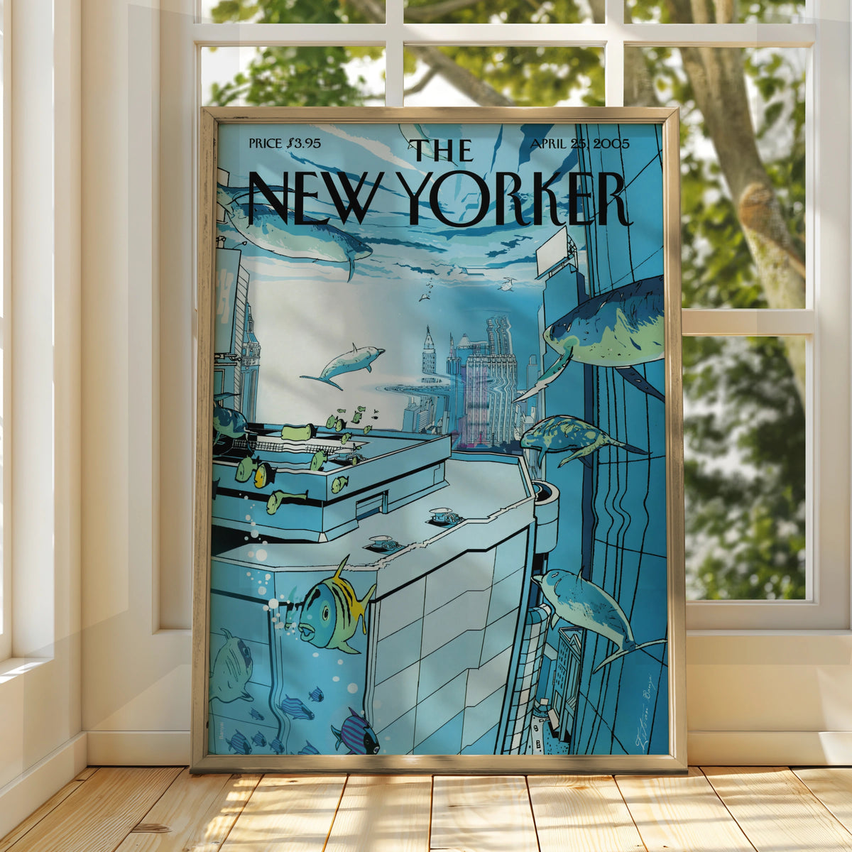 Underwater City Fish Art Poster, Coastal Wall Art wall art print