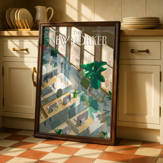 The New Yorker Poster Sept 2020, Empty Office Art Print, NYC Wall Decor