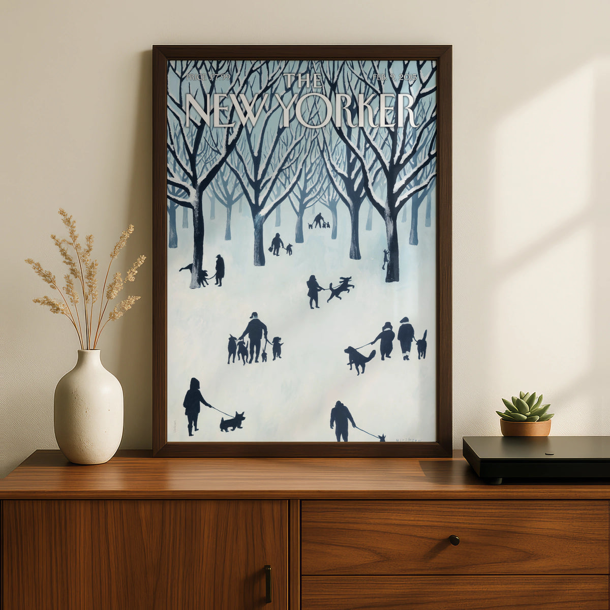 Winter Central Park Dogs Poster, New York City Wall Art wall art print