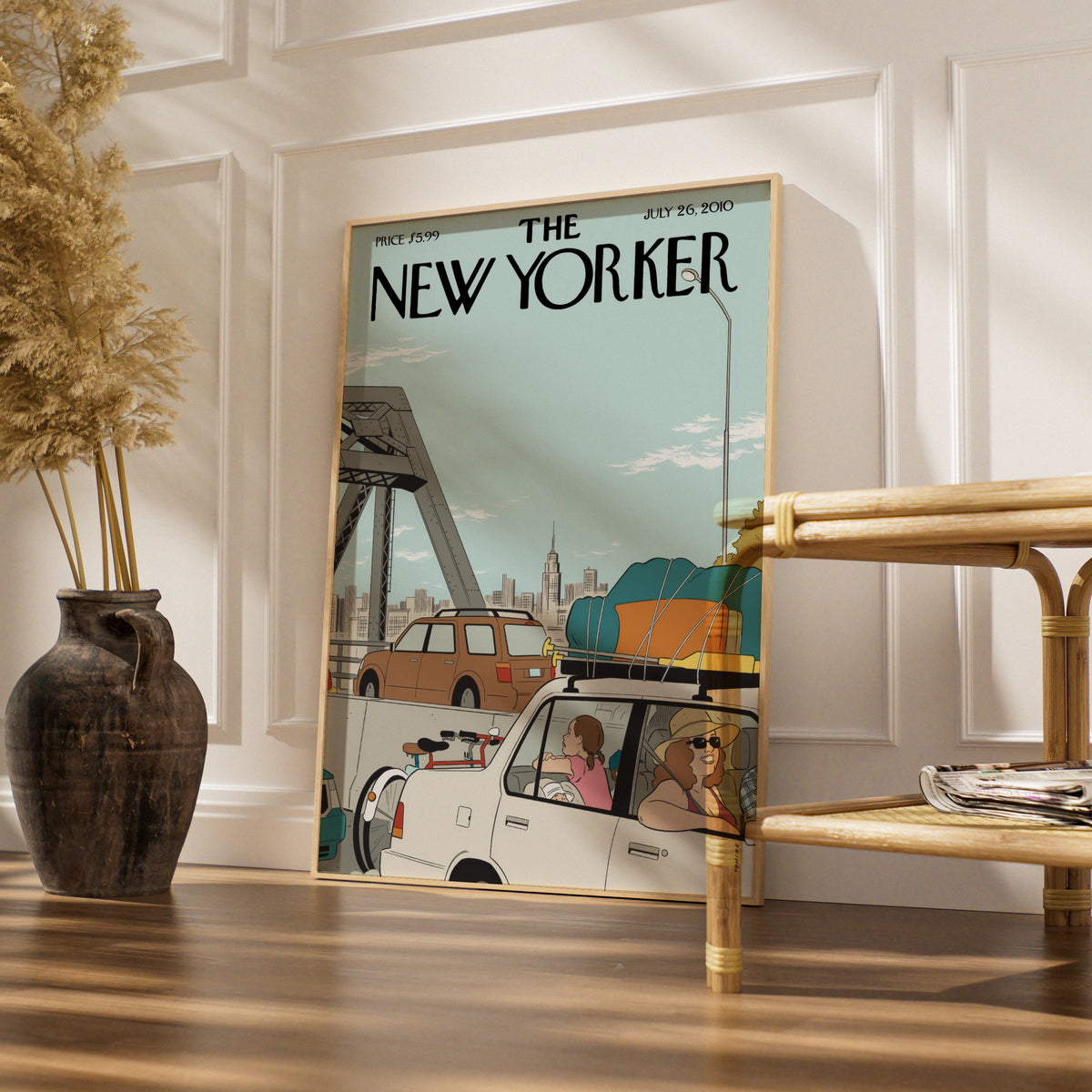 Summer Road Trip Traffic Art Poster, Vintage Editorial Wall Art wall art print