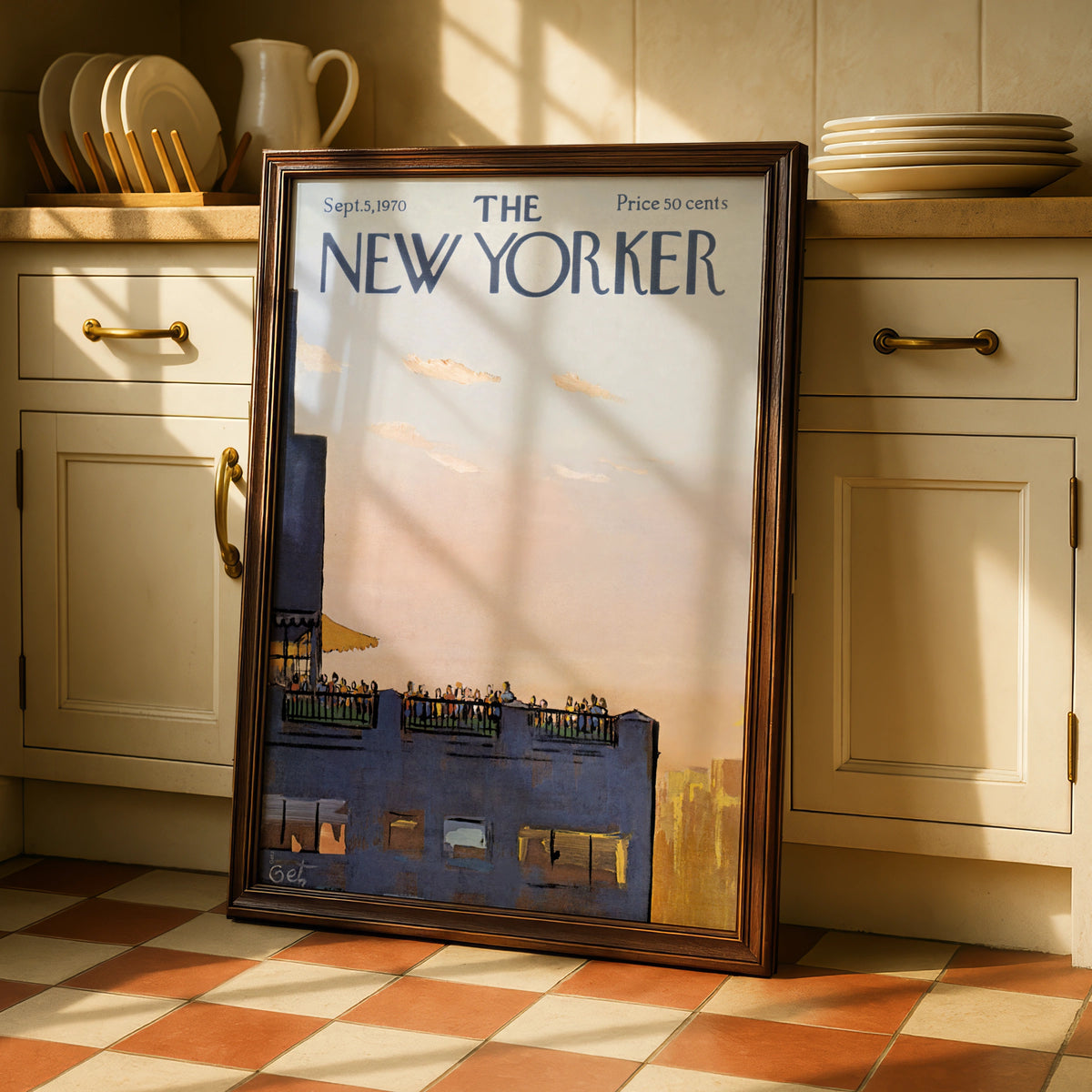 Rooftop Party NYC Skyline Poster, New York City Wall Art wall art print