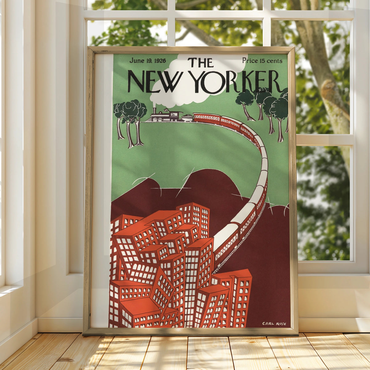 Vintage Train City Art Poster, Vintage Editorial Wall Art wall art print
